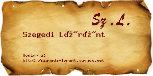 Szegedi Lóránt névjegykártya